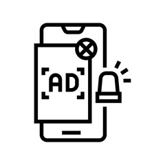 advertisement pop-up window line icon vector. advertisement pop-up window sign. isolated contour symbol black illustration