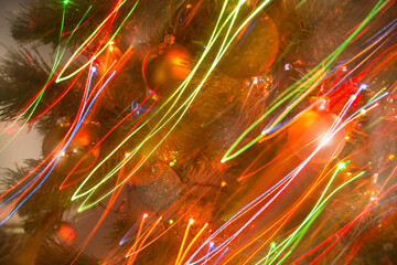Сhristmas background with Сhristmas tree and lights.