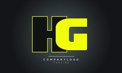 HG initials monogram letter text alphabet logo design