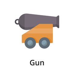 Gun flat vector illustration. Single object. Icon for design on white background