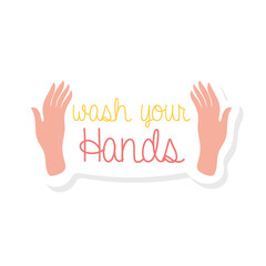 wash your hands lettering campaign with hands human