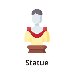 Statue flat vector illustration. Single object. Icon for design on white background