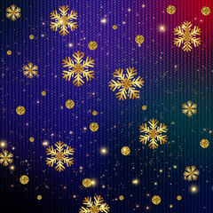winter holiday sparkling background with positive and motivated elements of joy and happiness on background with gold and other festive colors