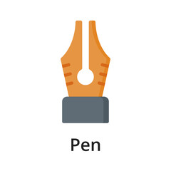 Pen flat vector illustration. Single object. Icon for design on white background