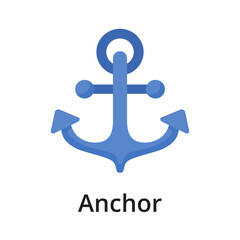 Anchor flat vector illustration. Single object. Icon for design on white background