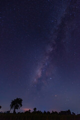 Fototapeta premium blue night sky milky way and star on dark background.Universe filled with stars, nebula and galaxy with noise and grain.select white balance.selection focus.amazing.