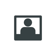 Black and white isolated illustration of media icon