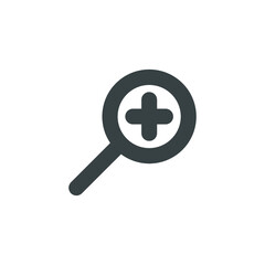 Obraz premium Black and white isolated illustration of zoom in icon