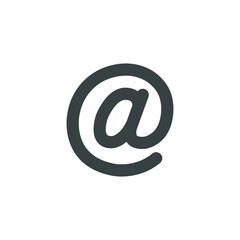 Black and white isolated illustration of at icon