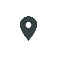 Black and white isolated illustration of location icon