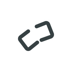 Black and white isolated illustration of broken chain link icon