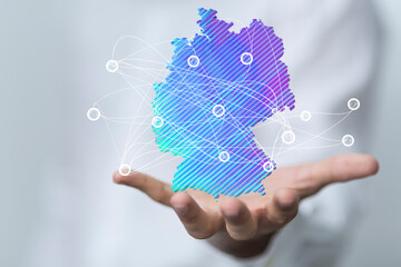 state germany map digital outline silhouette