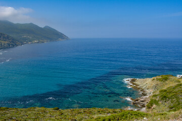 Fototapeta na wymiar Cap Corse western coastline. Corsica, France