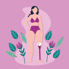 perfectly imperfect woman with leg prosthesis