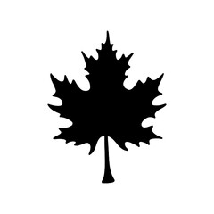 Isolated maple leaves on the white background. leaves silhouettes. Vector EPS 10.