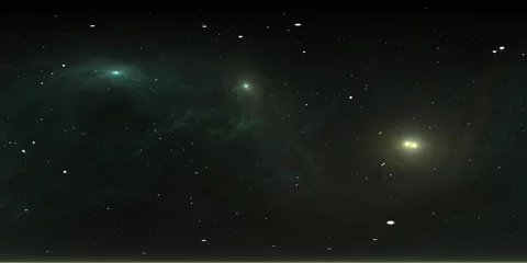 360 Grad gleichrechteckiger Projektionsraumhintergrund mit Nebel und Sternen, Umgebungskarte. Sphärisches HDRI-Panorama © Peter Jurik