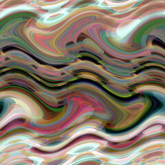 Colorful green pink waves abstract colorful background with lines