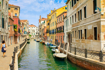 Fototapeta na wymiar Postcards from all over Venice, Italy. Summer