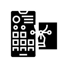 editing photo for social page glyph icon vector. editing photo for social page sign. isolated contour symbol black illustration