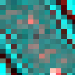 Phosphorescent red green squares abstract square mosaic background