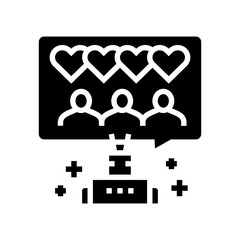 robotic winding up likes glyph icon vector. robotic winding up likes sign. isolated contour symbol black illustration