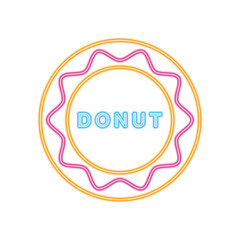 donut neon sign icon, colorful design