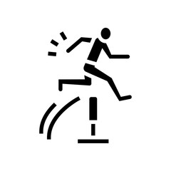 run and jump glyph icon vector. run and jump sign. isolated contour symbol black illustration