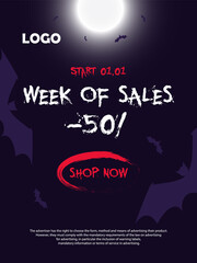Advertising banner on the day of Halloween
