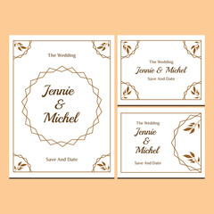 Floral frame wedding invitation template