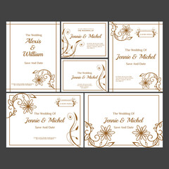 Floral frame wedding invitation template