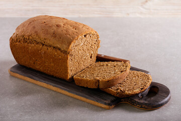 Homemade rye seeds bread, sliced