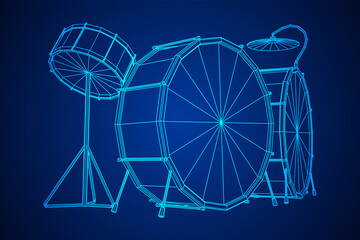 Musical instruments set. Rock band drum kit. Percussion musical instrument