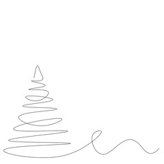 Christmas tree silhouette. Vector illustration
