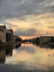 St. Petersburg, Russia, view of Fontanka river. Petersburg landmarks