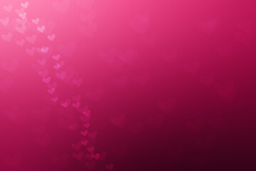 Fototapeta na wymiar Pink heart bokeh effect background