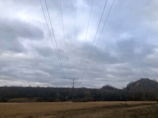 Power transmission line tower. Electro tower. Electricity.