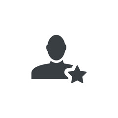 Black and white isolated illustration of avatar icon