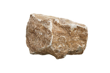 Big Quartz Stone, quartzite rock isolated on a white background.