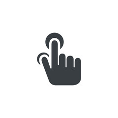 Black and white isolated illustration of touch gesture icon
