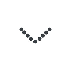 Black and white isolated illustration of dotted down arrow icon