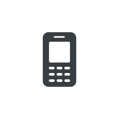 Black and white isolated illustration of mobile phone
