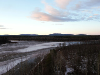 sunset over the river