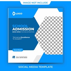 Simple Blue School admission Banner Template