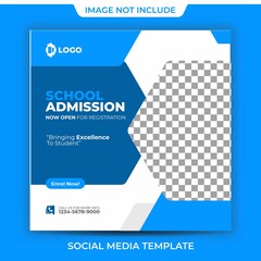 Simple Blue School admission Banner Template