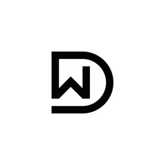 d w dw wd initial logo design vector graphic idea creative