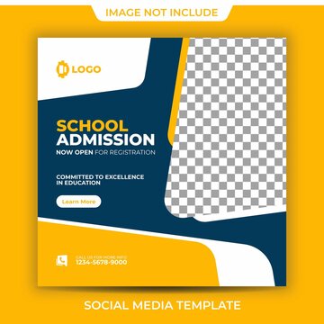 School admission mockup template academy yellow