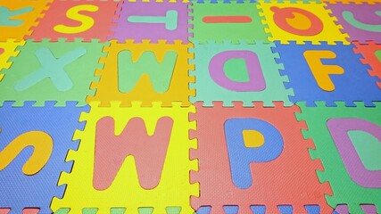 英語のパズルマット