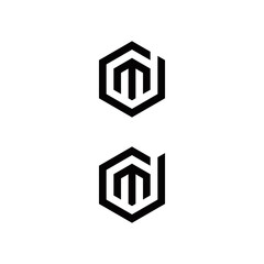 d m dm md initial logo design vector graphic idea creative