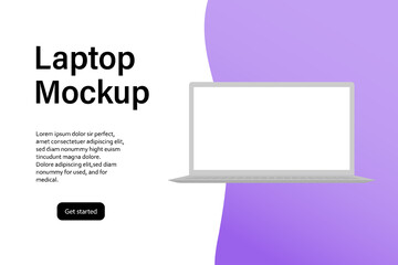 Laptop modern device mockup. Template for infographics or presentation UI design interface.