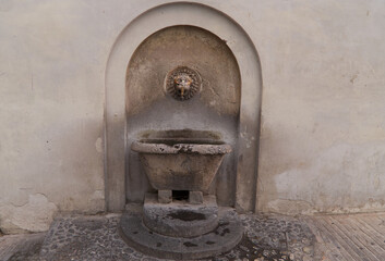 Fountain of an ancient palace in the city of Spoleto